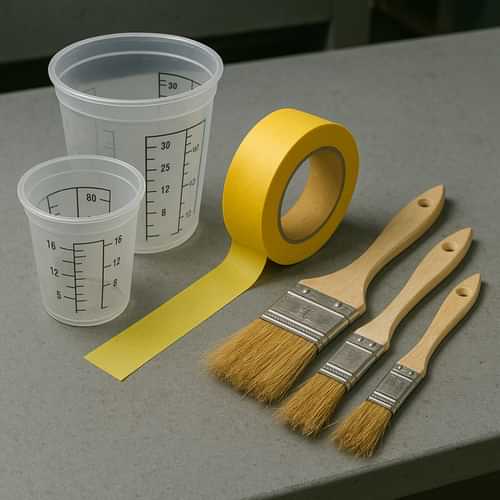 Brushes, Rollers, Masking Tape, Scissors, Mixing & Dispensing